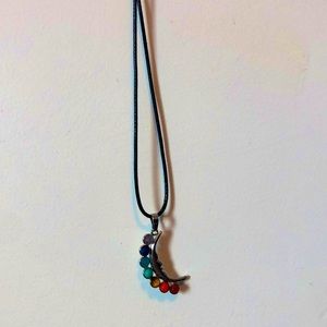 Sliver Moon Chakra Necklace
